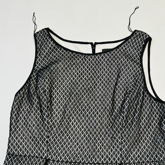 Adrianna Papell Dress Size 14 Petite Black And White Sleeveless A Line Party - Picture 5 of 13